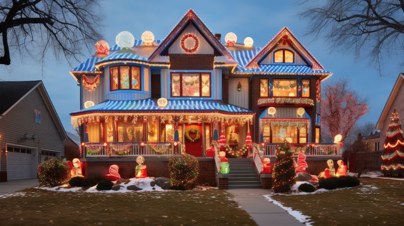 Christmas Lights Hanging in Kansas City, KS