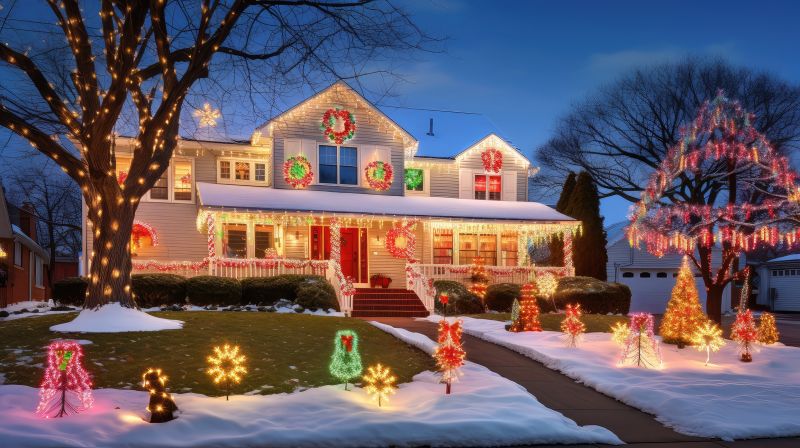 Christmas Lights Hanging in Overland Park, KS